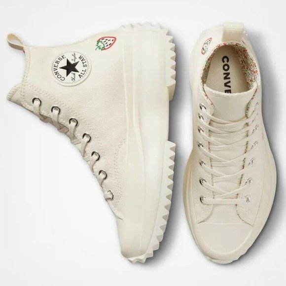 Converse White Run Star Hike Embroidered Women's Sneakers Shoes Platform A03560C - Picture 8 of 11